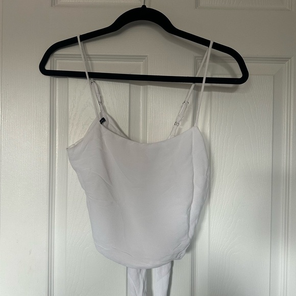 ⚡️2/$25⚡️Brandy Melville White Cami Top Back Tie Adjustable | One Size - Picture 5 of 5